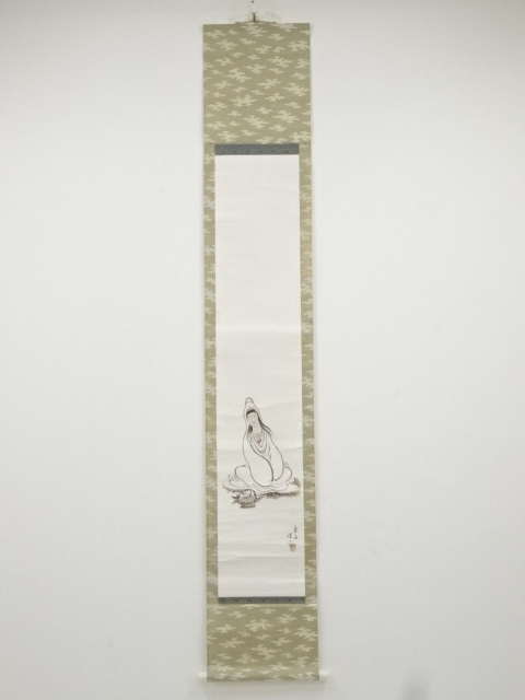 JAPANESE HANGING SCROLL / HAND PAINTED / BYAKUE KANNON